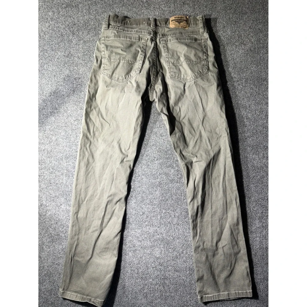 Wrangler Straight Fit Pants Mens 29x30 Gray Green Excellent Stretch Casual